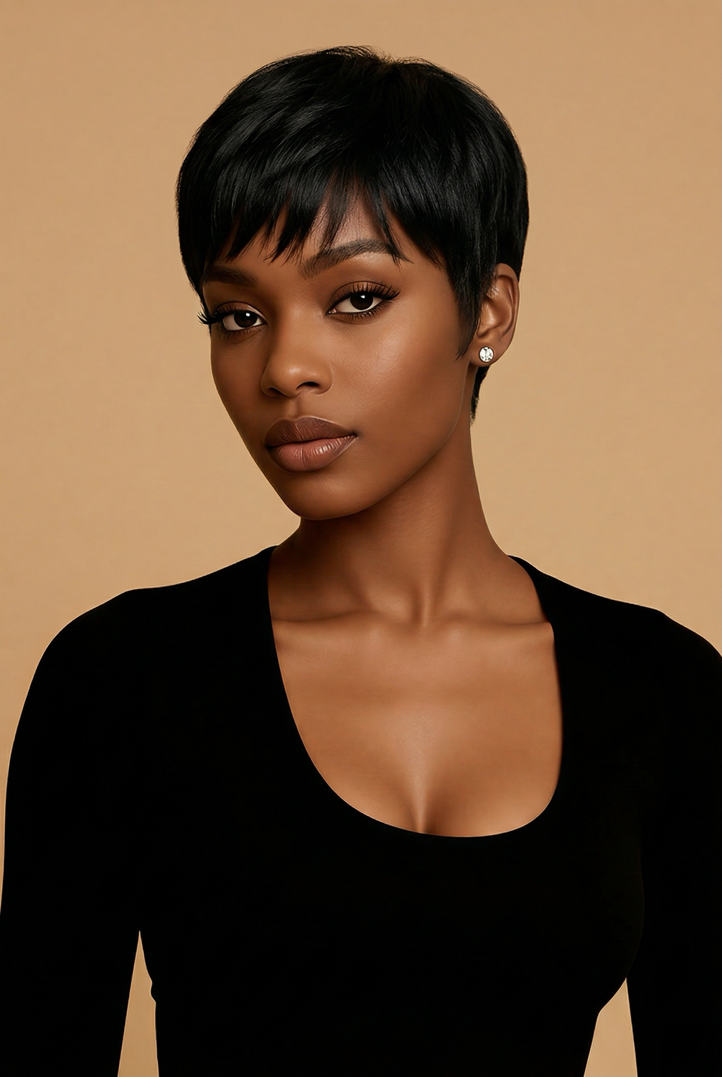 Throw On & Go Short Cut with Bangs Wig: Ultra-Comfortable, Glueless.