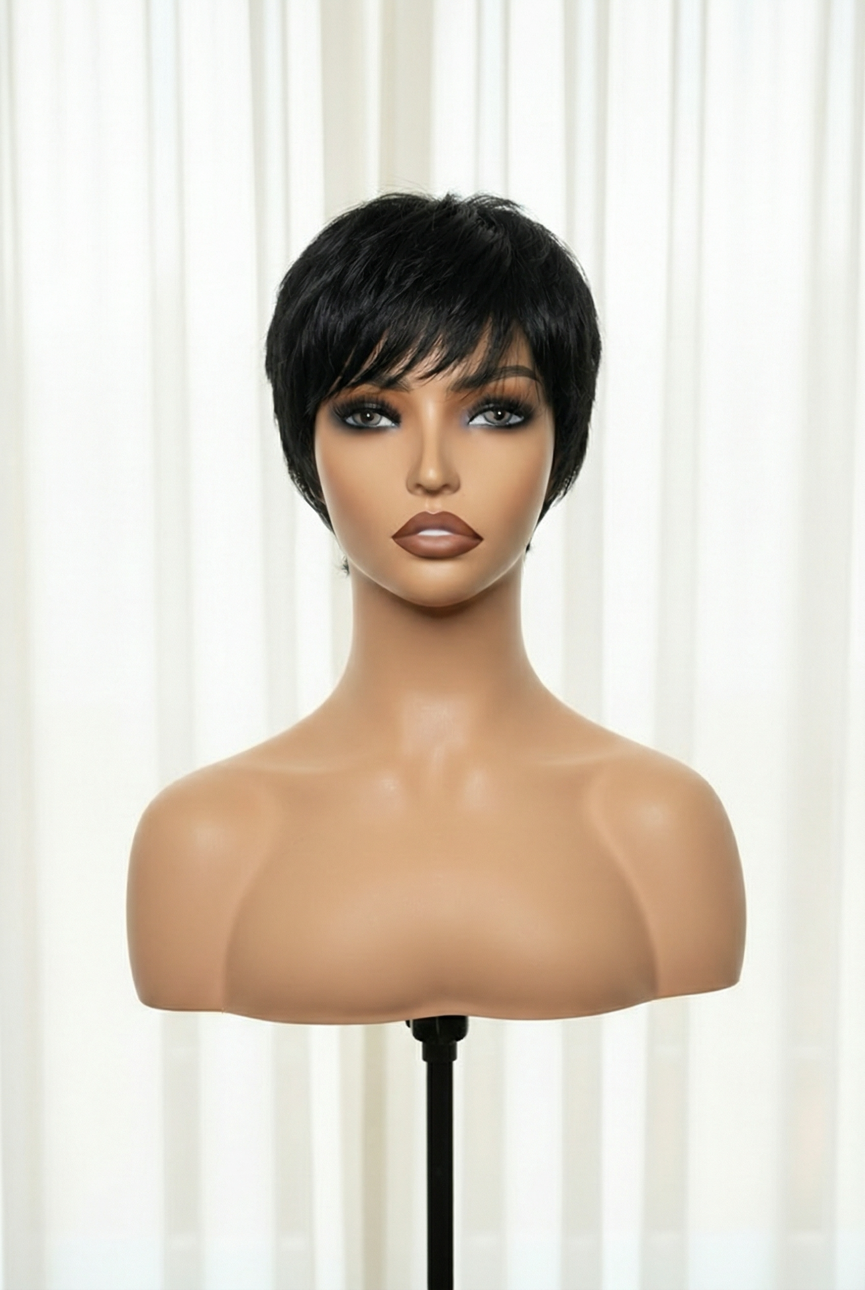 Throw On & Go Short Cut with Bangs Wig: Ultra-Comfortable, Glueless.